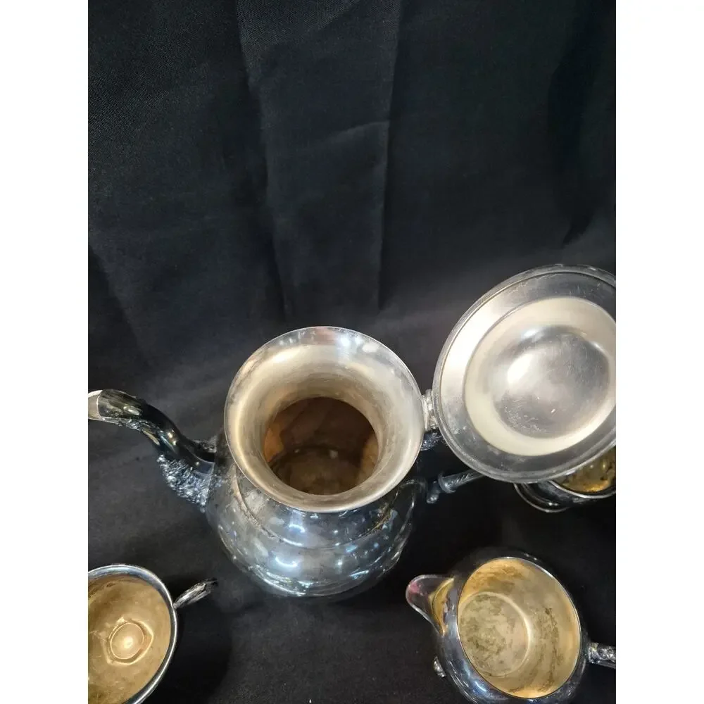 Vtg Silverplated WM Rogers Henley Service Set Tea Sugar Cream Butter Gravy Candy